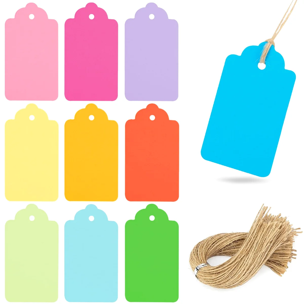 Koogel Gift Tags with String, Assorted Colors