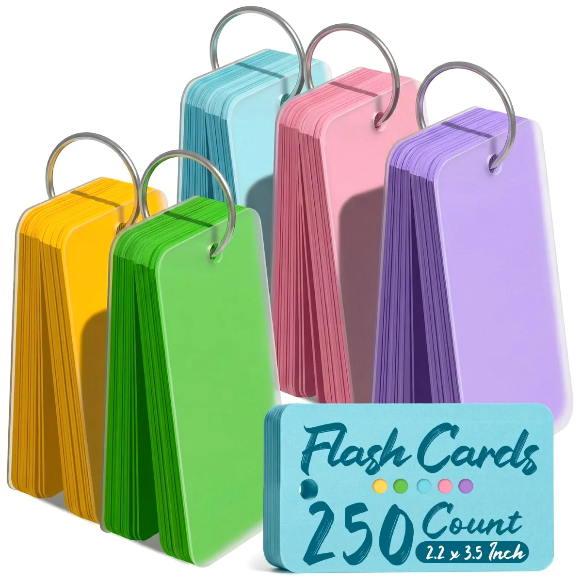 Koogel Key-Ring Flash Cards, 2.2 x 3.5 in