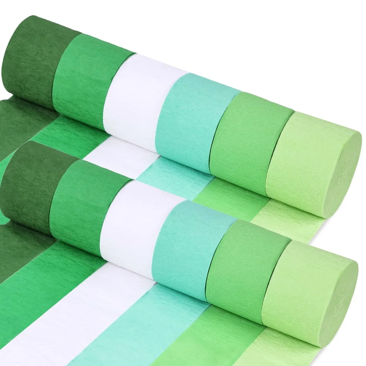 Koogel Green Crepe Paper Streamers, 12 Rolls
