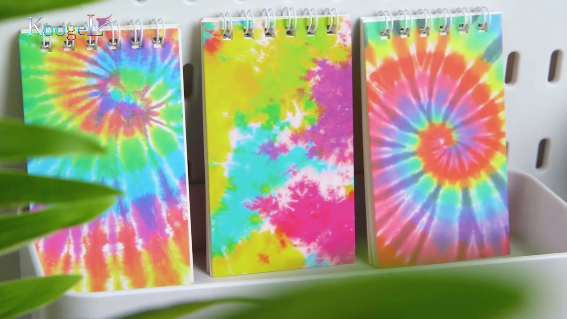 Tie-dye pocket notebooks.