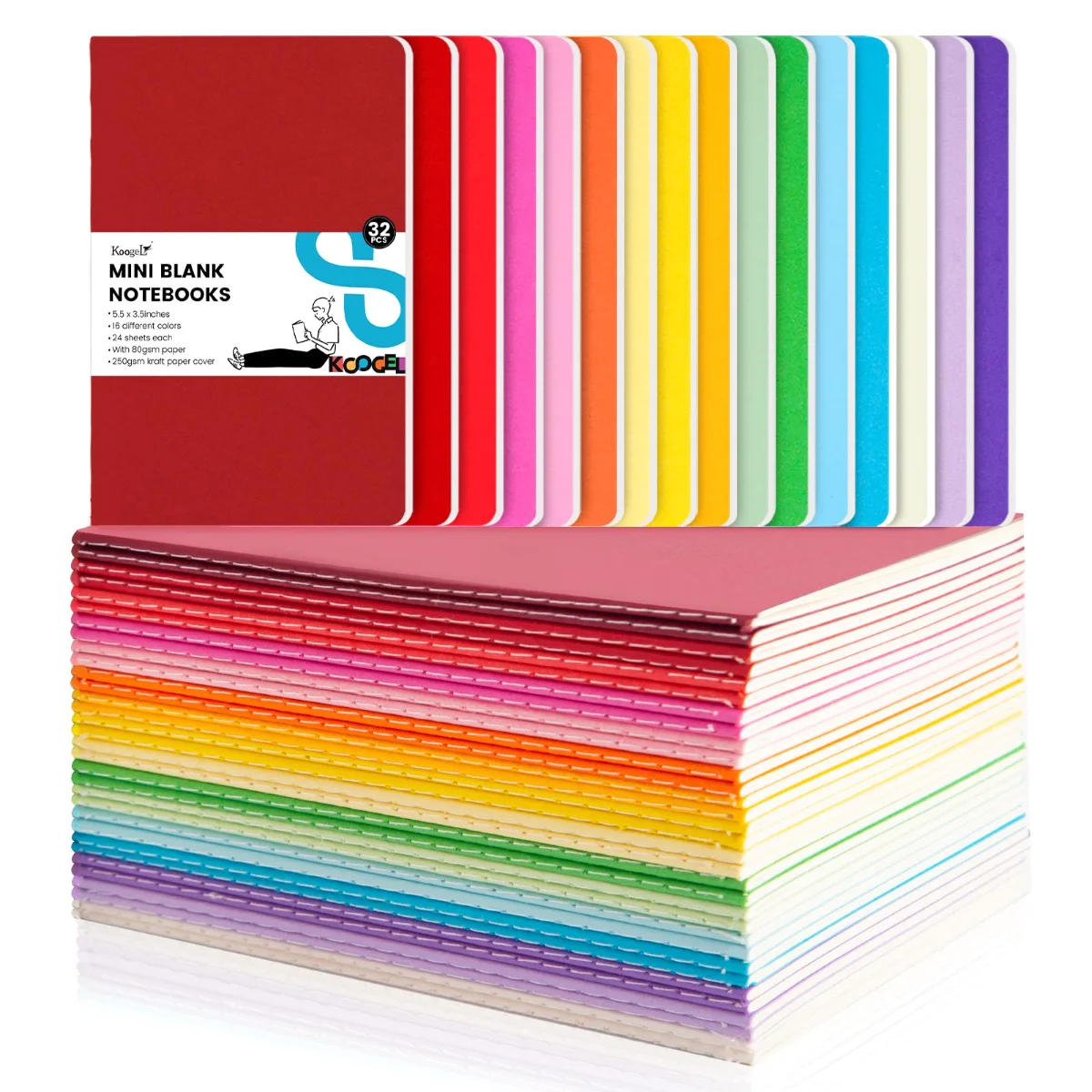 Koogel Mini Pocket Notebooks 3.5 x 5.5, Blank