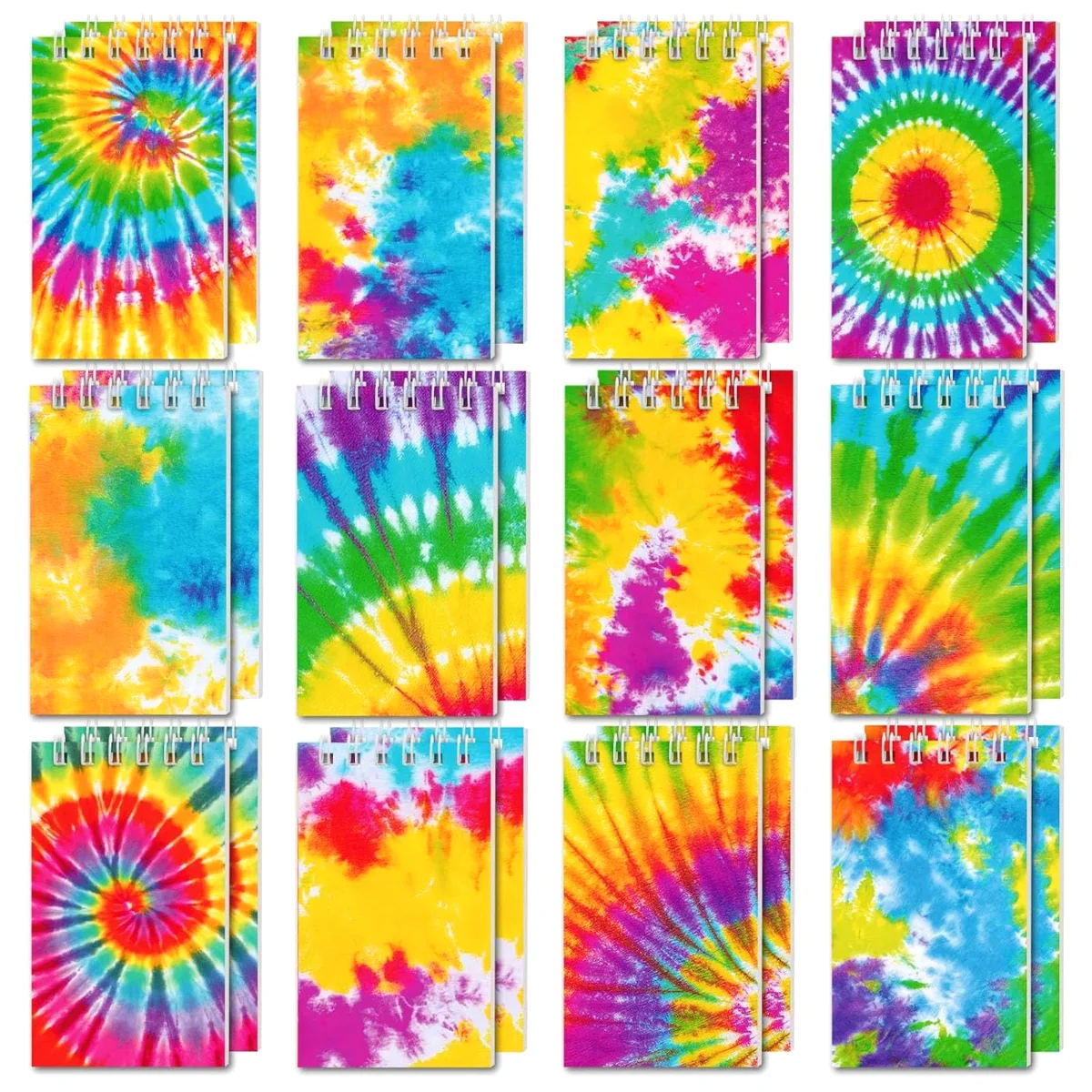 Koogel Tie-Dye Mini Notebooks, 24 Pack