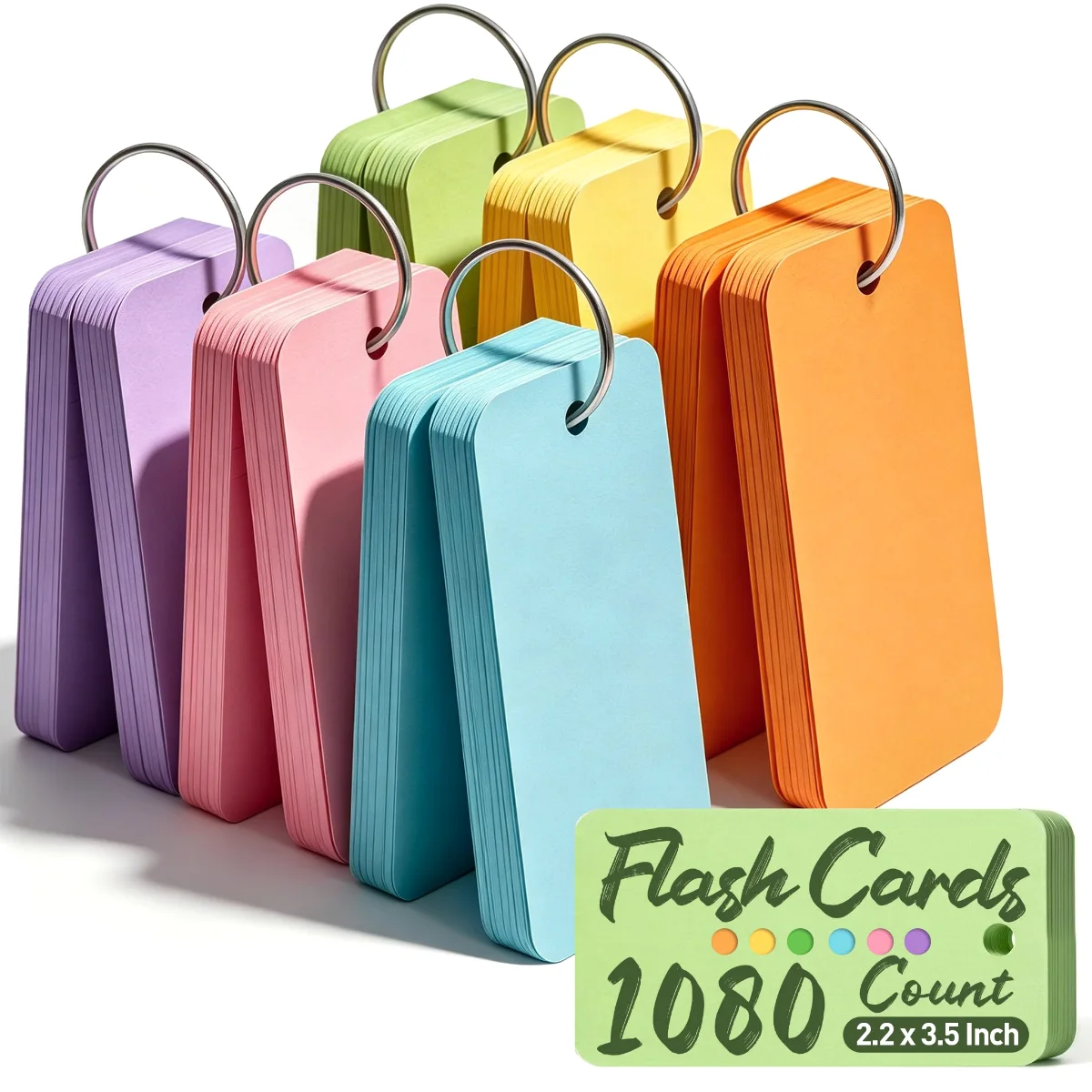 Koogel Ring Flash Cards, 1080 Count, 230gsm