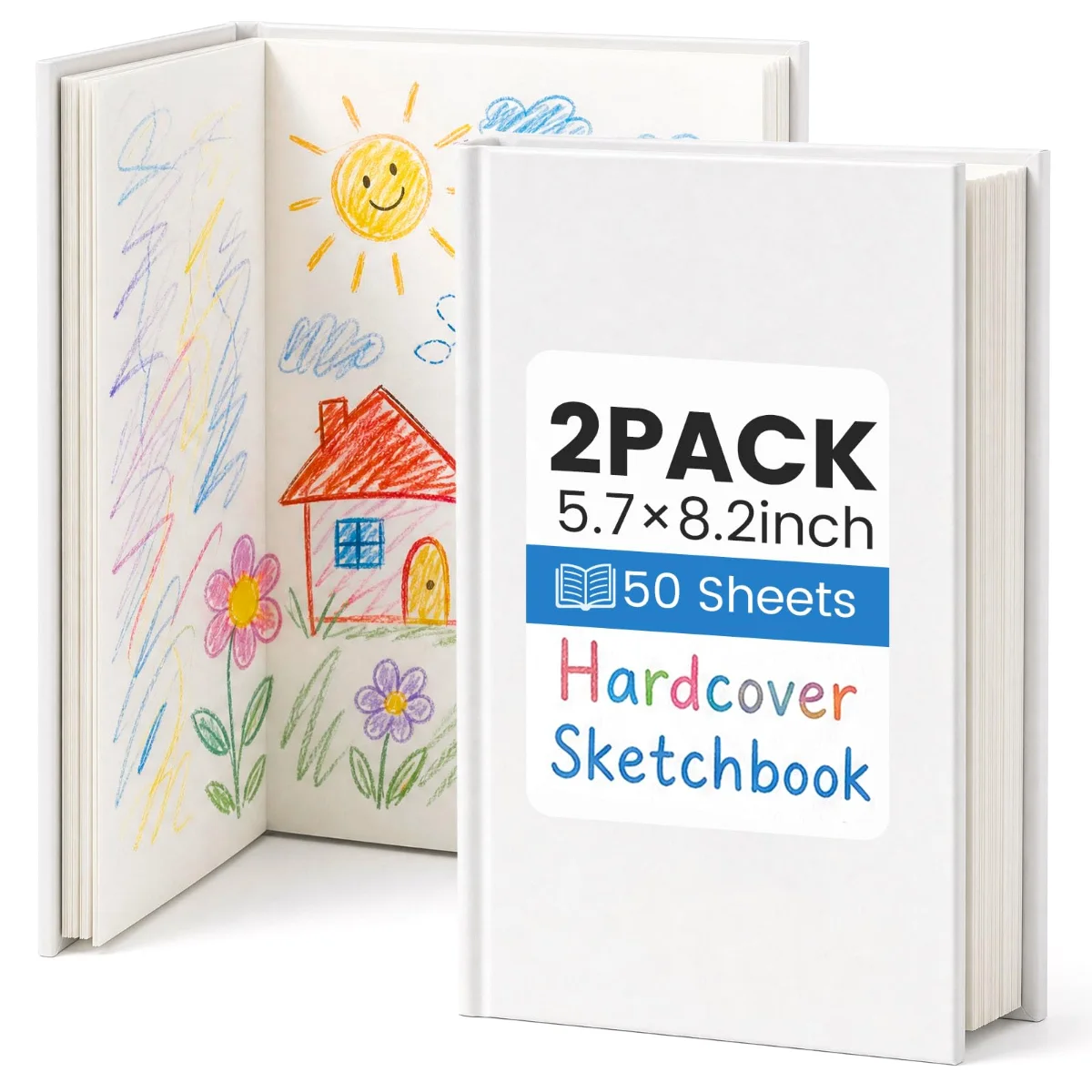 Koogel Hardcover Sketchbooks, 2 Pack, 100gsm