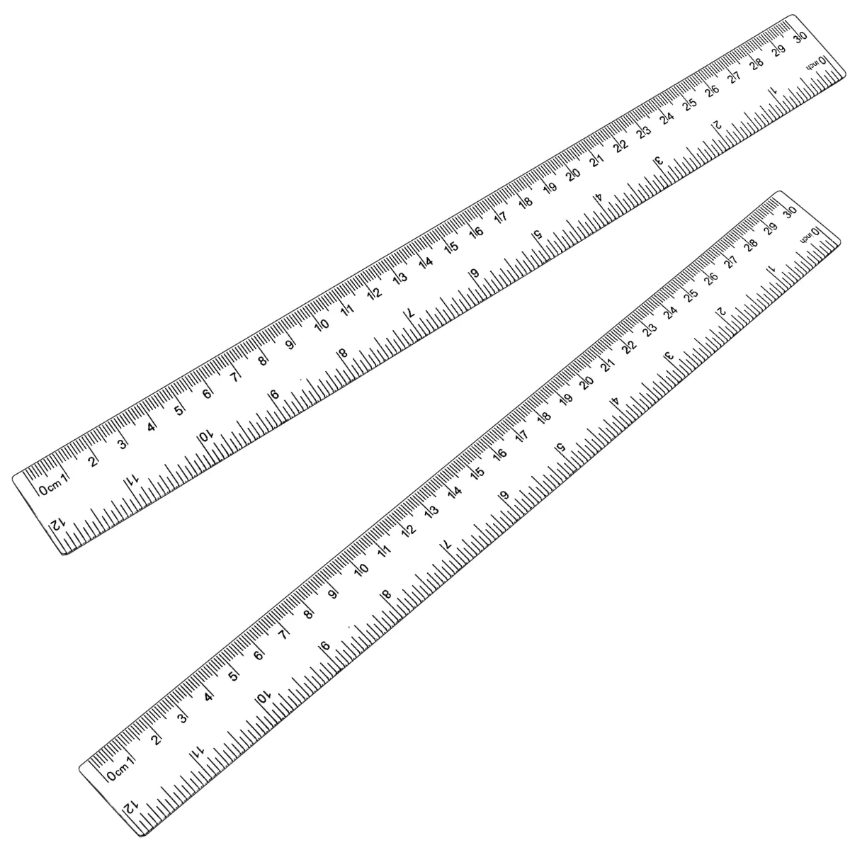 Koogel Clear Plastic Rulers, 12 in