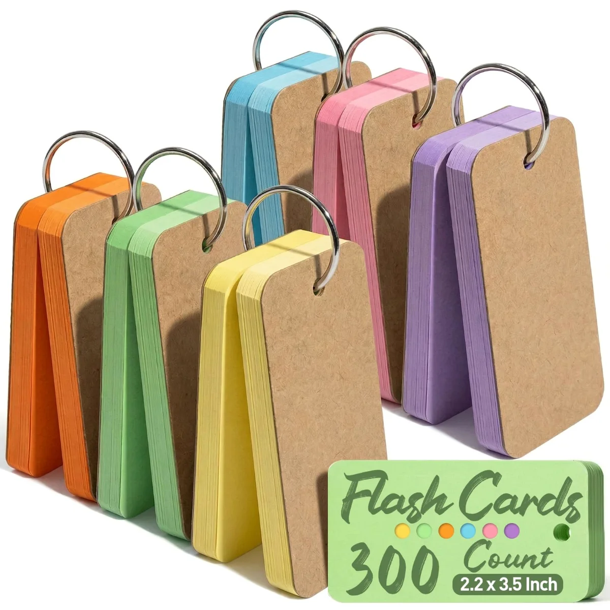 Koogel Ring Flash Cards, 300 Count, 2.2 x 3.5 in