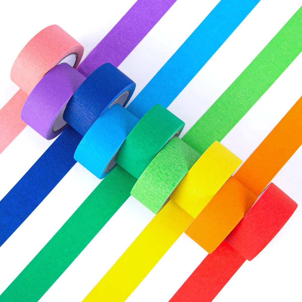 Koogel Rainbow Washi Tape, 10 Rolls, 1 in