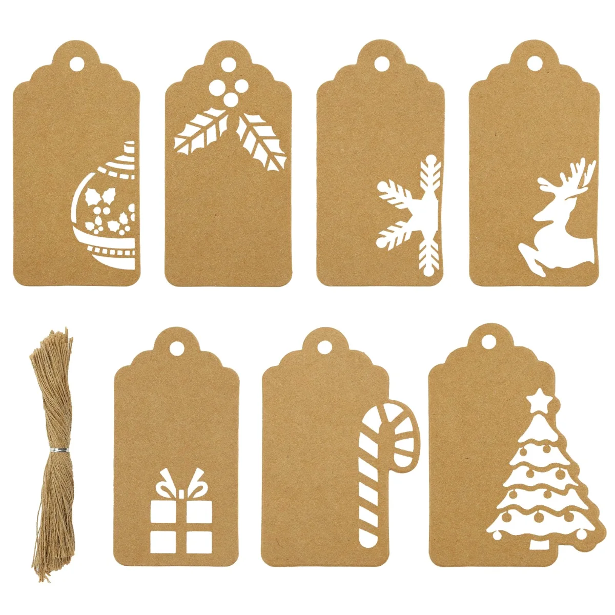 Koogel Hollow Christmas Kraft Tags, 140 Count