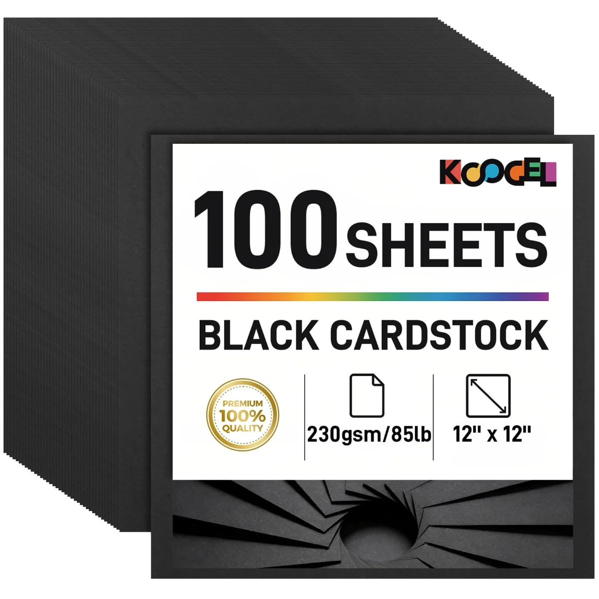 Koogel Cardstock 12 x 12, 230gsm, 100 Sheets
