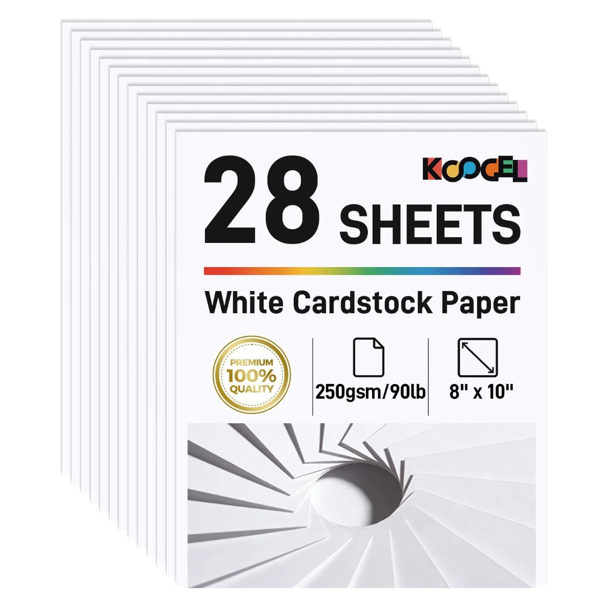 Koogel White Cardstock 8 x 10, 250gsm