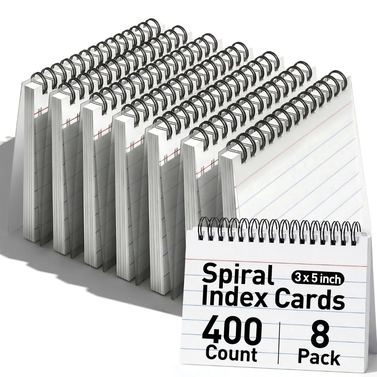 Koogel Spiral Index Cards 3 x 5, Lined, 400 Count