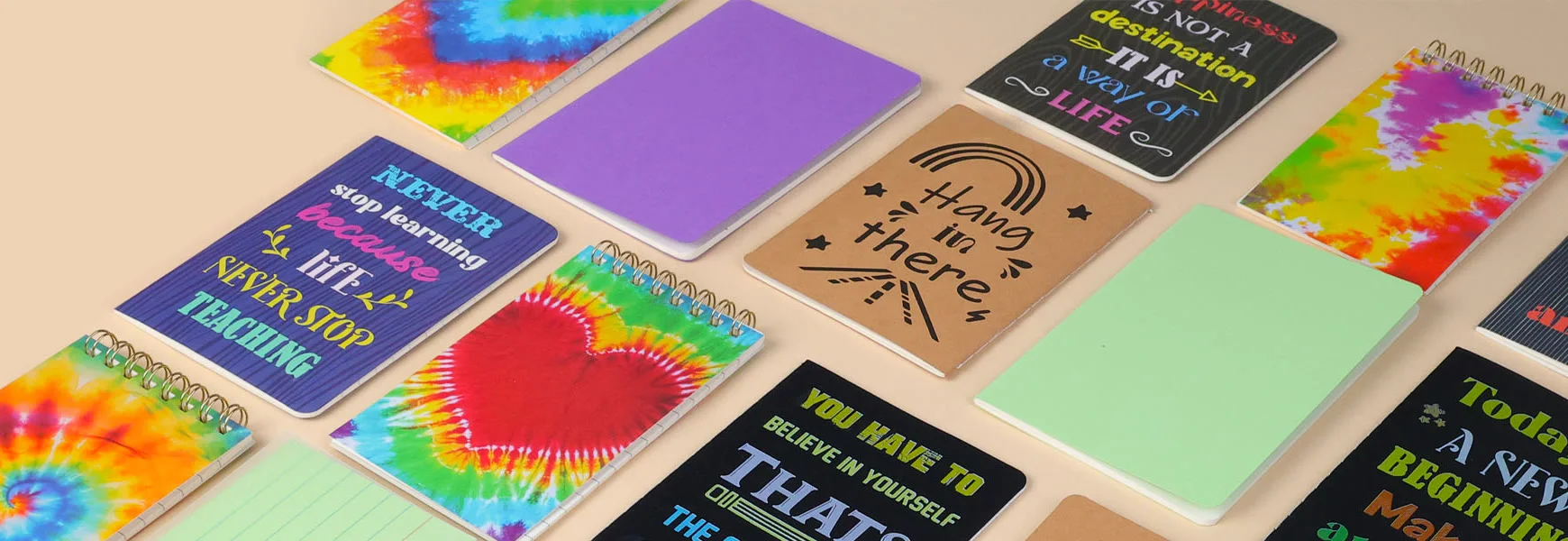 Koogel notebooks and index cards on a desk