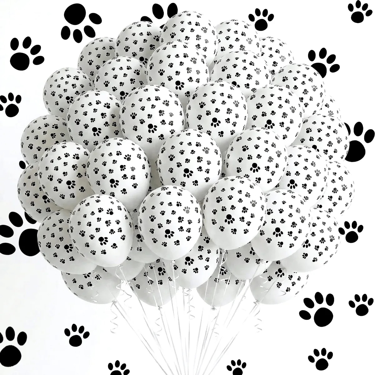 Koogel Paw Print Balloons 12 in, 100 Count